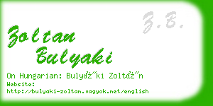 zoltan bulyaki business card